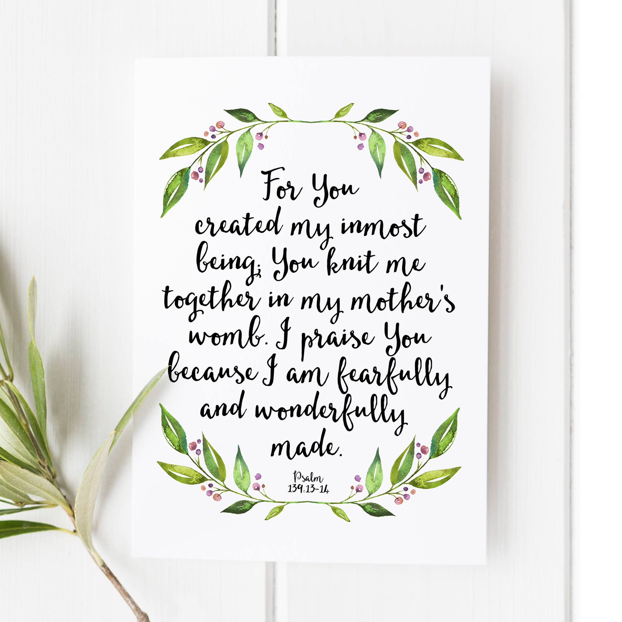 Psalm 139 13 14 For Your Created My Inmost Being Bible Etsy Psalm 139 13 14 For Your Created My Inmost Being Bible Etsy