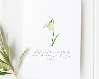 Psalm 34:4 Scripture Print, Christian Wall Art, Inspirational Bible Verse, Faith-Based Home Decor, Bible Verse Wall Art, Encouragement Art