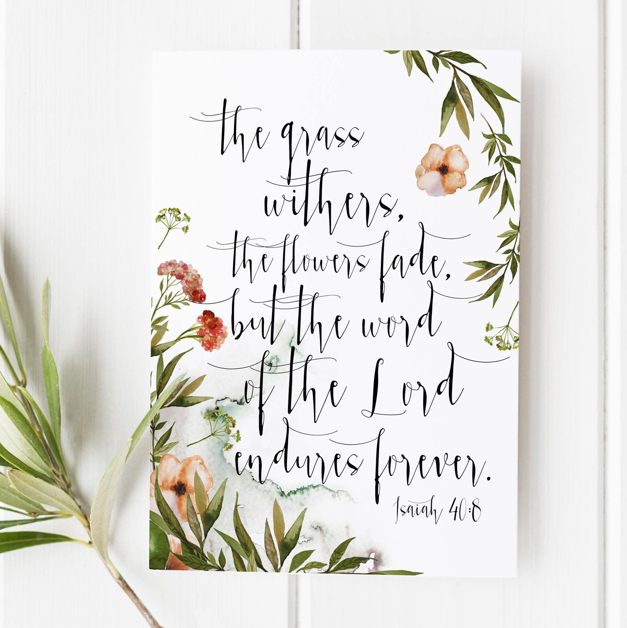 Isaiah 408 The grass withers the flowers fade but the Etsy