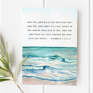 Numbers 6:24-26 - May the Lord bless you and keep you - Scripture Art - Bible verse wall art - Bible verse print - Nautical Home Decor