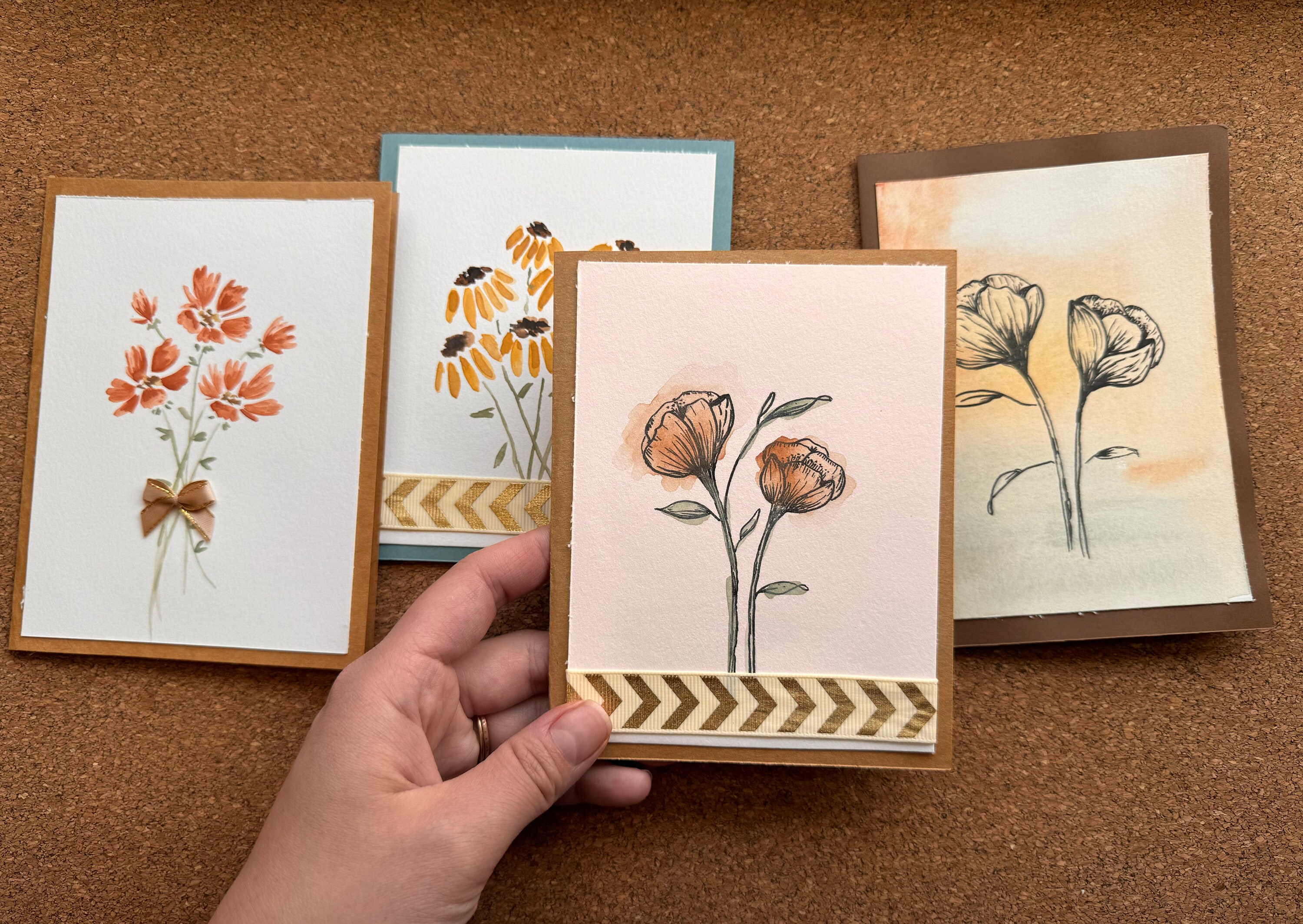 Hand Painted Floral Watercolor Cards: Botanical Greeting Cards - Etsy