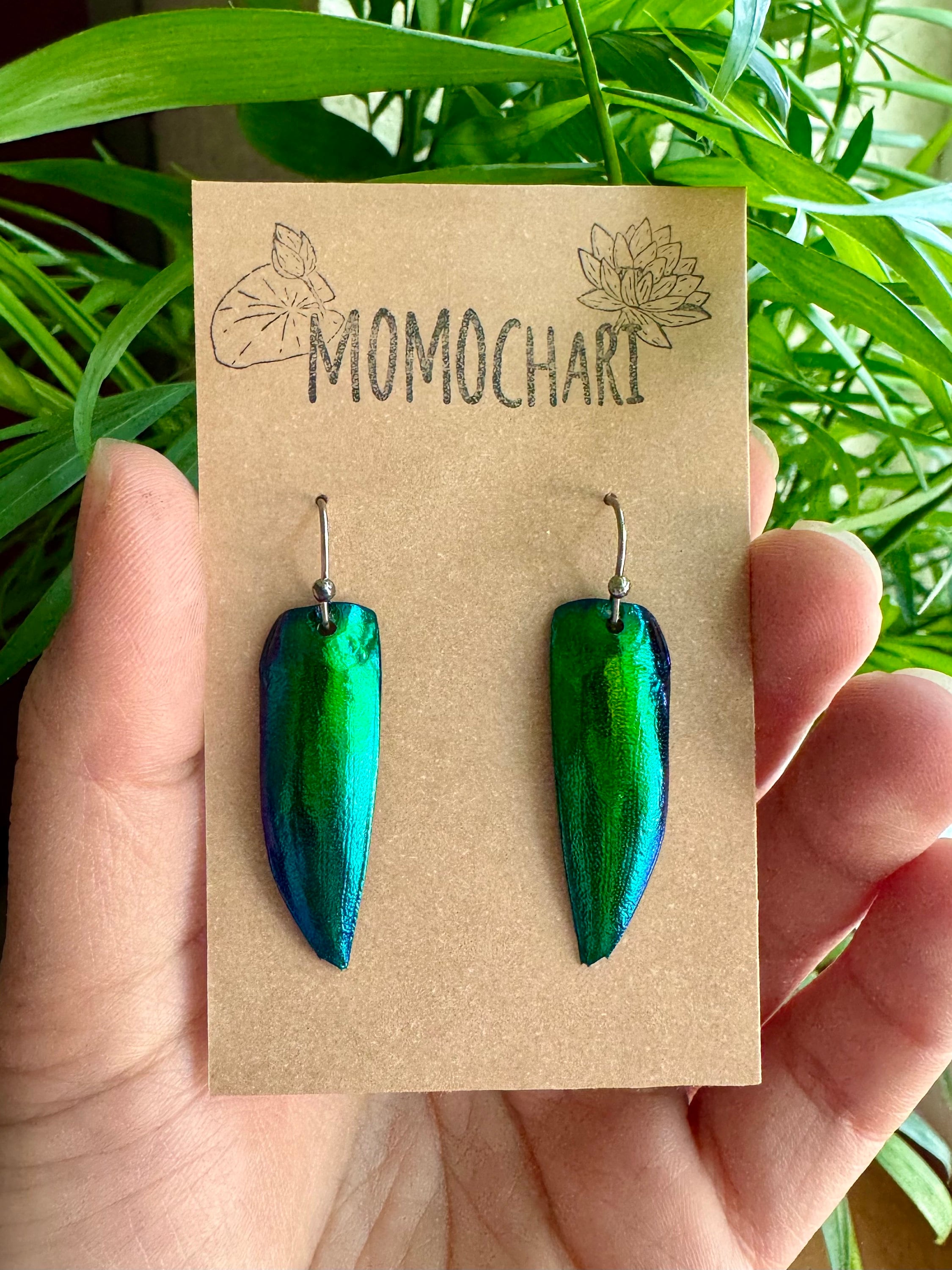 Boucles D’oreilles Scarabée Ailé – Argent Sterling 925 Et Os | Longueur 6 Cm | Neuf Avec étiquettes