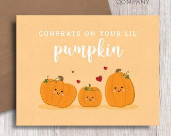 Congrats on your lil' Pumpkin Food Pun Baby Card