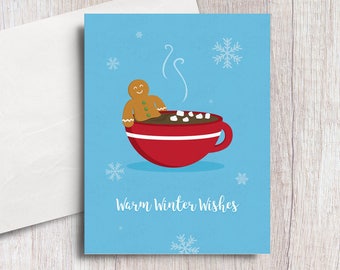Gingerbread Hot Tub Holiday Greeting Card