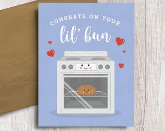 Congrats on your lil' Bun in the Oven Food Pun Baby Card