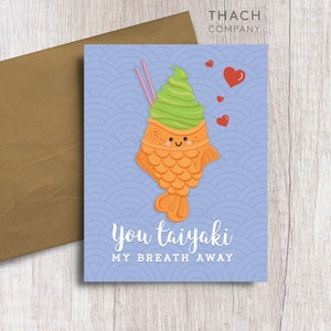 Taiyaki Food Pun Valentine&#39;s Day Card