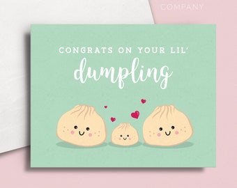 Congrats on your lil' Dumpling Asian Food Pun Baby Card