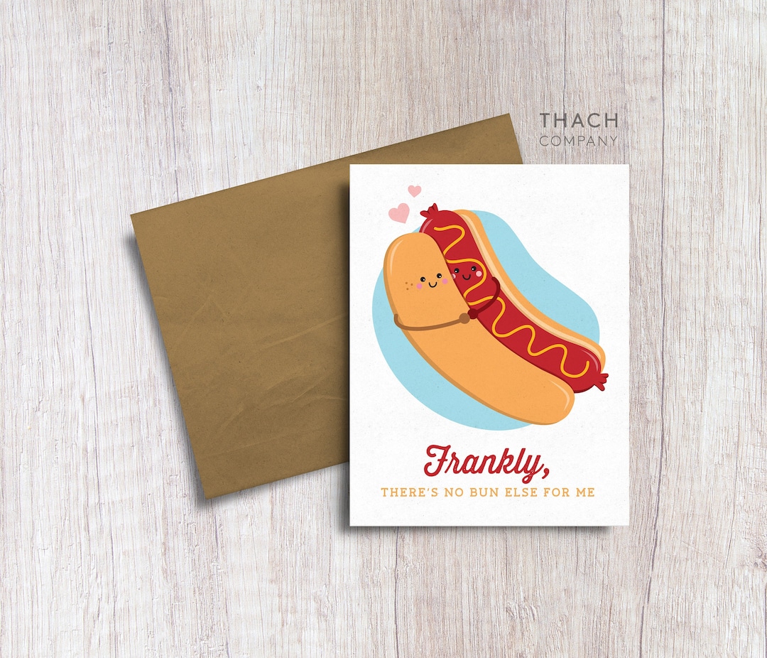 Funny Hot Dog Love Card: Food Pun Anniversary Card - Etsy