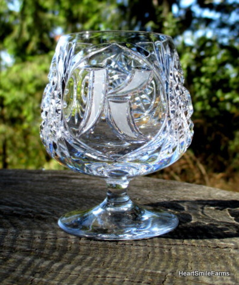 Monogrammed Brandy Snifter Set of 5 Small Wine Glass Etched Monogrammed
