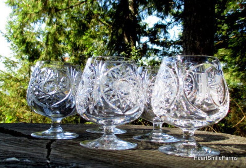 Monogrammed Brandy Snifter Set of 5 Small Wine Glass Etched Monogrammed