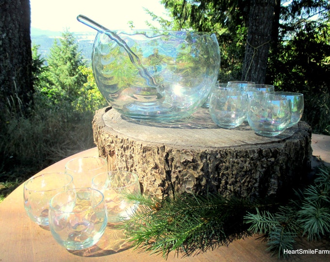 Vintage 1950s West Virginia Glass Specialty Company Punch Bowl