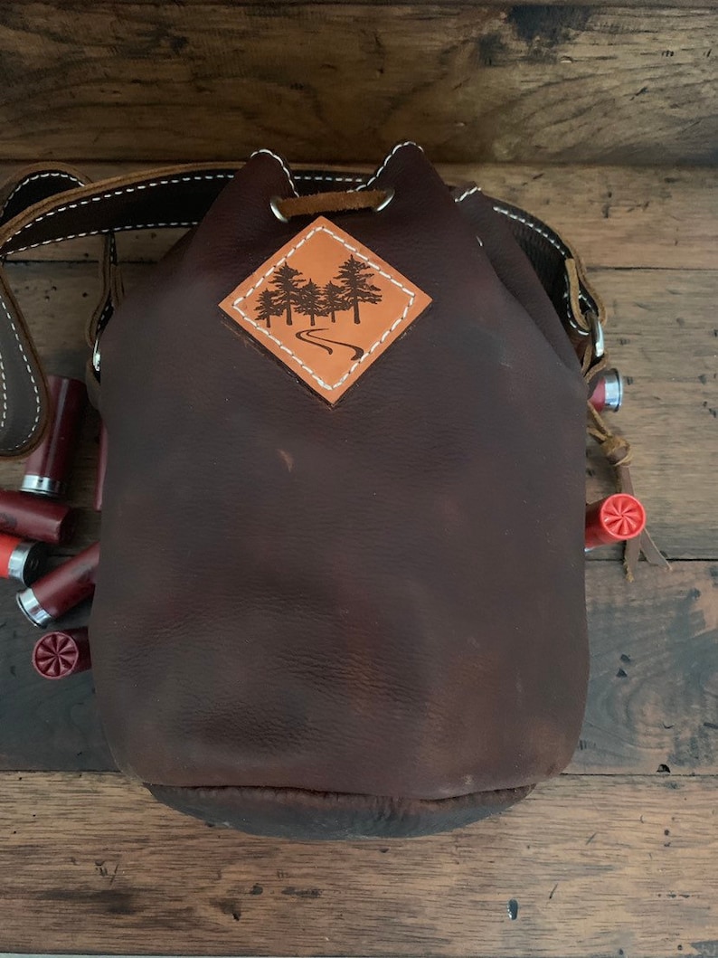 Leather Shotgun Shell Ammo Pouch/shell Holder Bag Bucket Etsy