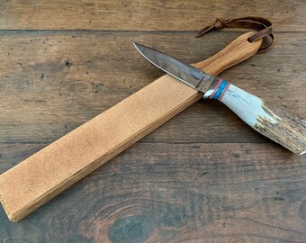 Leather Knife Strop Made from Hardwood