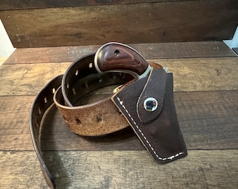 Custom Leather Holster for NAA .22 Magnum 1 1/8 and 1 5/8 inch barrels with Belt loop