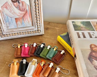 Leather Oil Vial Keychain(Vial Included)