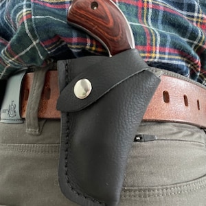 Custom Leather Holster for NAA .22 Magnum 1 1/8 and 1 5/8 inch barrels with Belt loop