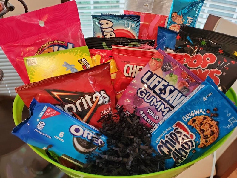 Personalized Candy Gift Basket Etsy