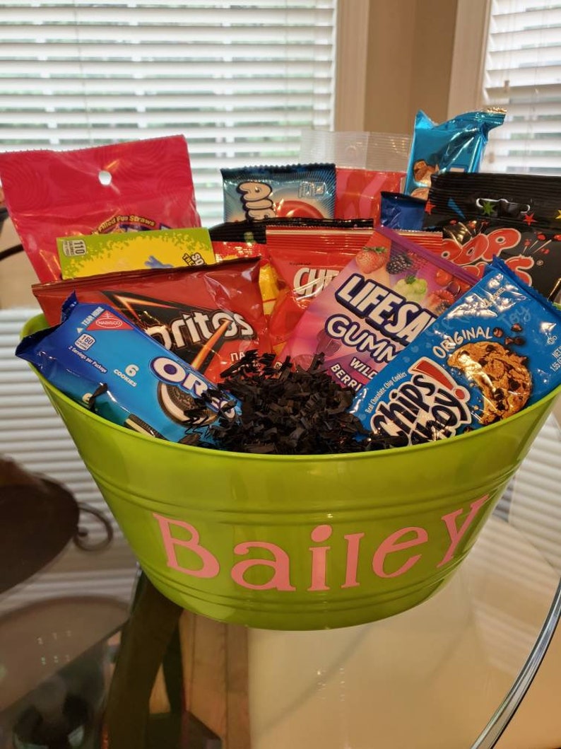 Personalized Candy Gift Basket Etsy