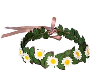 Kirsten’s American Girl Daisy Flower Crown, Baby Newborn Flower Crown, Toddler Flower Crown, Woodland Floral Crown, Bridal Rustic Crown