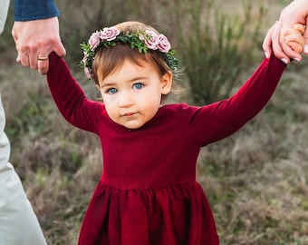 Greenery Flower Crown, Mauve Flower Crown, Flower Girl Flower Crown, Bridal Flower Crown, Baby Flower Crown, Newborn Flower Crown