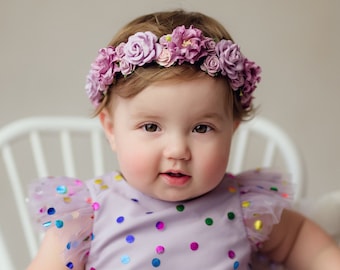 Purple Pink Flower Crown, Baby Flower Crown, Flower Girl Crown, Toddler Flower Crown, Newborn Flower Crown, Purple Flower Crown Wedding
