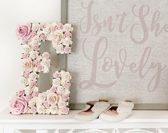 Flower Letter, Floral Letter, Flower Letter Nursery, Flower Letter for Wedding, Floral Initial, Custom Floral Letter Nursery, Nursery Decor