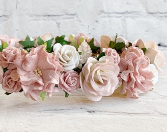 Boho Flower Crown, Baby Flower Crown, Pink Flower Crown, Floral Headpiece, Flower Girl Headpiece,Flower Crown For Girls,Toddler Flower Crown