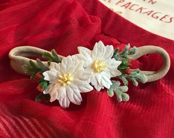 Christmas Headband Baby, Newborn Flower Crown, Baby Flower Headband, Newborn Headband, Baby Flower Crown, Baby Headband, Flower Headband