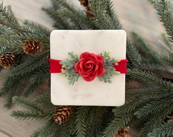 Christmas Headband Baby, Newborn Flower Crown, Baby Flower Headband, Newborn Headband, Baby Flower Crown, Baby Headband, Flower Headband