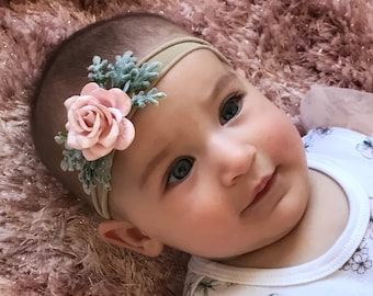 Newborn Flower Headband, Newborn Flower Crown, Baby Flower Headband, Newborn Headband, Baby Flower Crown, Baby Headband, Flower Headband