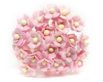 1cm Pink Paper Flowers, Mulberry Paper Flowers, Paper Craft Flowers, Pink Paper Daisies, Artificial Flowers, Fake Flowers,Mini Paper Flowers