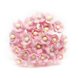 1cm Pink Paper Flowers, Mulberry Paper Flowers, Paper Craft Flowers, Pink Paper Daisies, Artificial Flowers, Fake Flowers,Mini Paper Flowers