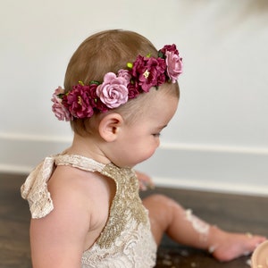 Newborn Flower Crown, Toddler Flower Crown, Baby Flower Crown, Baby Headband, Toddler Floral Crown, Newborn Headband, Flower Girl Crown