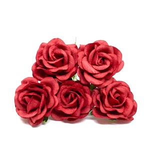 Fiori di carta rossi, fiori di carta di gelso, rosa di carta, fiori artificiali, rose rosse, fiori di carta, decorazioni per matrimoni, fiori di carta artigianale