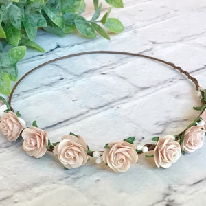 Blush Pink Flower Crown, Floral Crown, Bridal Flower Crown, Flower Girl Flower Crown, Maternity Flower Crown, Paper Flower Crown