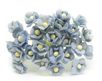 1cm Blue Paper Flowers, Mulberry Paper Flowers, Miniature Flowers For Crafts, Small Paper Flowers, Artificial Flowers, Tiny Paper Flowers