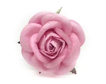 20 Pink Mulberry Paper Flowers - 2 inch - Mulberry Paper Roses - Mini Paper Flowers, Open Roses, Roses, Artificial Flowers