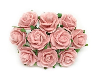 2cm Pink Paper Flowers, Mulberry Paper Flowers, Paper Rose, Artificial Flowers, Blush Wedding,Paper Flower,Wedding Decor,Paper Craft Flowers