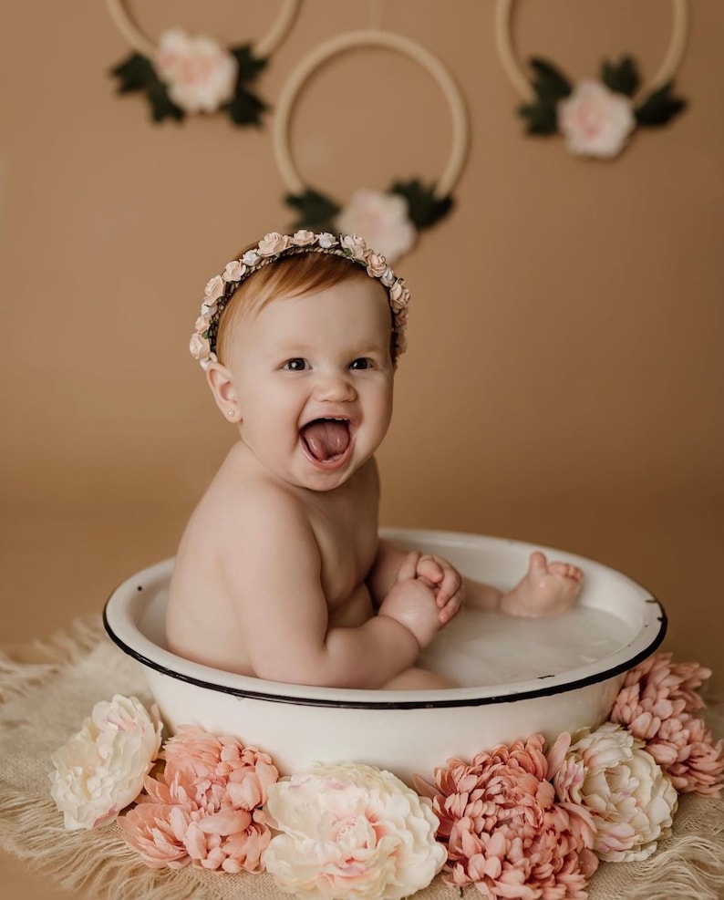 Newborn Flower Crown Toddler Flower Crown Baby Flower Crown Etsy
