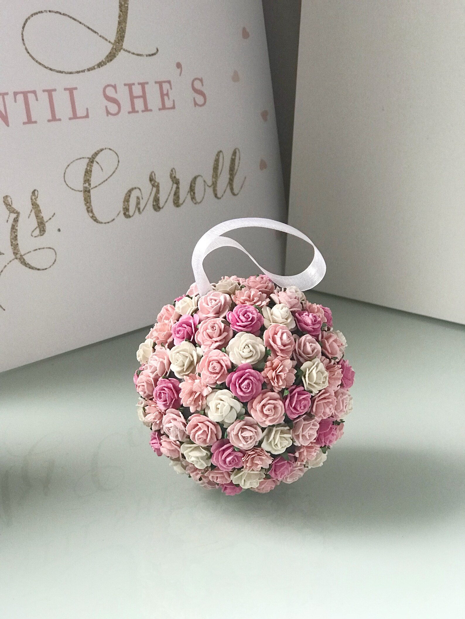 Pink Blush Paper Flower Kissing Ball for Flower Girl Kissing Etsy