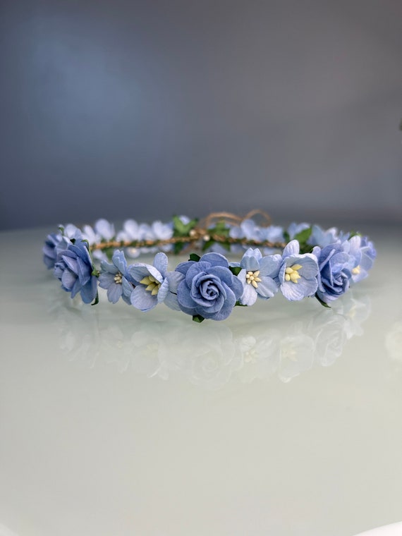 Baby blue flower crown discount