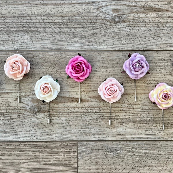 2" Paper Rose Lapel Pin, Floral Boutonniere, Men's or Women's Lapel Pin, Suit Accessories for Men, Flower Lapel Pin, Best Man Gift