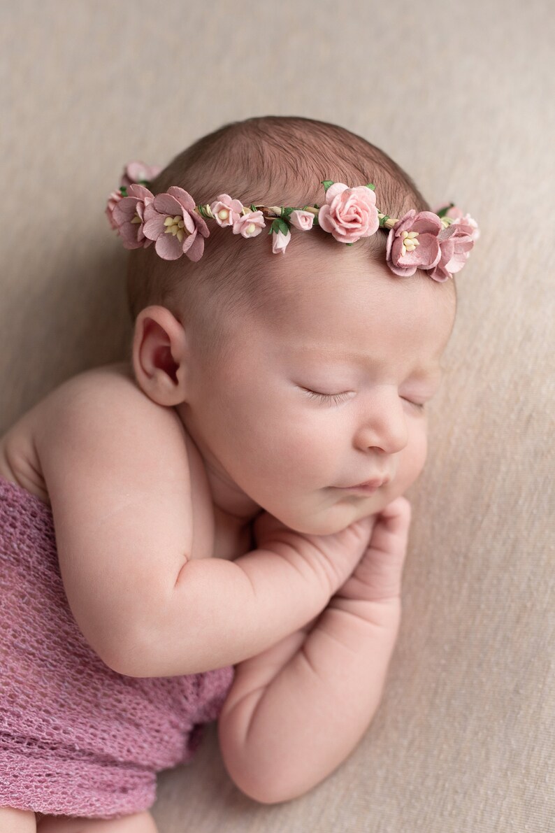 Newborn Flower Crown Toddler Flower Crown Baby Flower Crown Etsy
