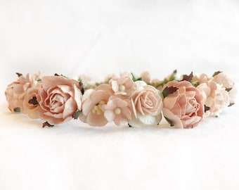 Flower Crown, Baby Flower Crown, Flower Crown Baby, Pink Flower Crown, Floral Headpiece, Flower Girl Headpiece, Boho Flower Crown