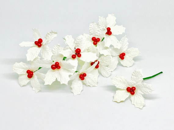 Poinsettia Blanc Fleurs De Poinsettia Artificielle Papier