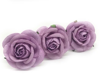 2" Purple Paper Flowers, Mulberry Paper Flowers, Purple Mulberry Paper Rose, Artificial Flowers, Artificial Roses, Fake Rose, Purple Roses