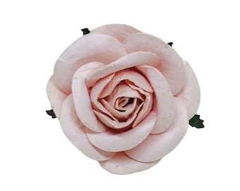 20 Blush Pink Mulberry Paper Flowers - 2 inch - Mulberry Paper Roses - Mini Paper Flowers, Open Roses, Roses, Artificial Flowers