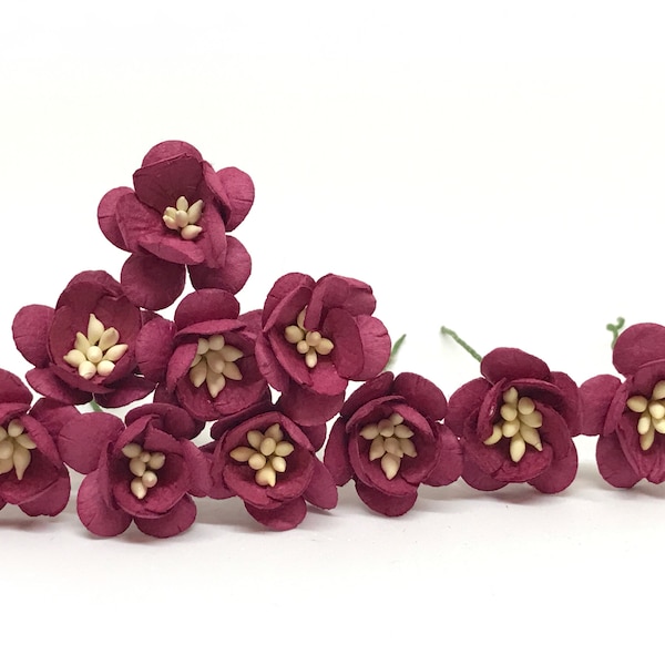 Maroon Paper Flowers Etsy