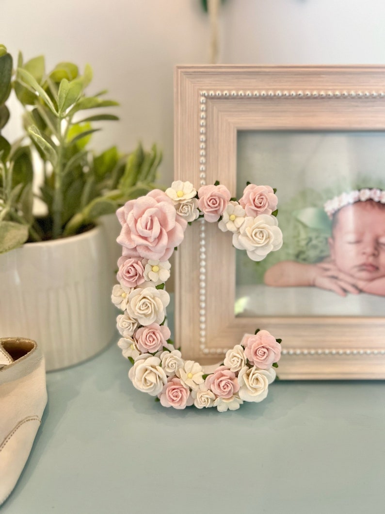 Flower Letter Floral Letter Flower Letter Nursery Flower Etsy