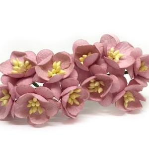 Fiori color malva, fiori di ciliegio in carta, fiori di carta di gelso, fiori artificiali, fiori di carta, fiori finti, decorazioni per matrimoni color malva